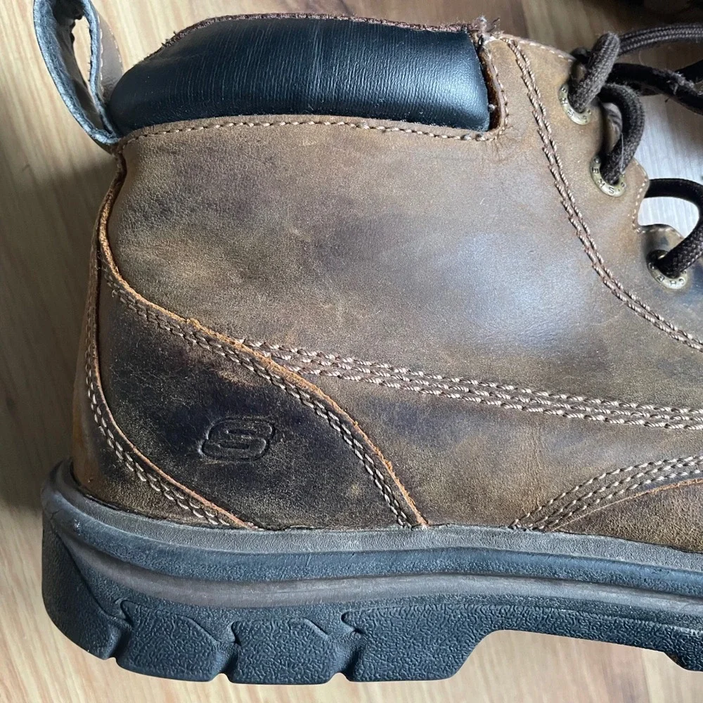 SKECHERS Men's Segment Brown Baillo Boots Memory Foam 64265 - SIZE 7 relaxed fit